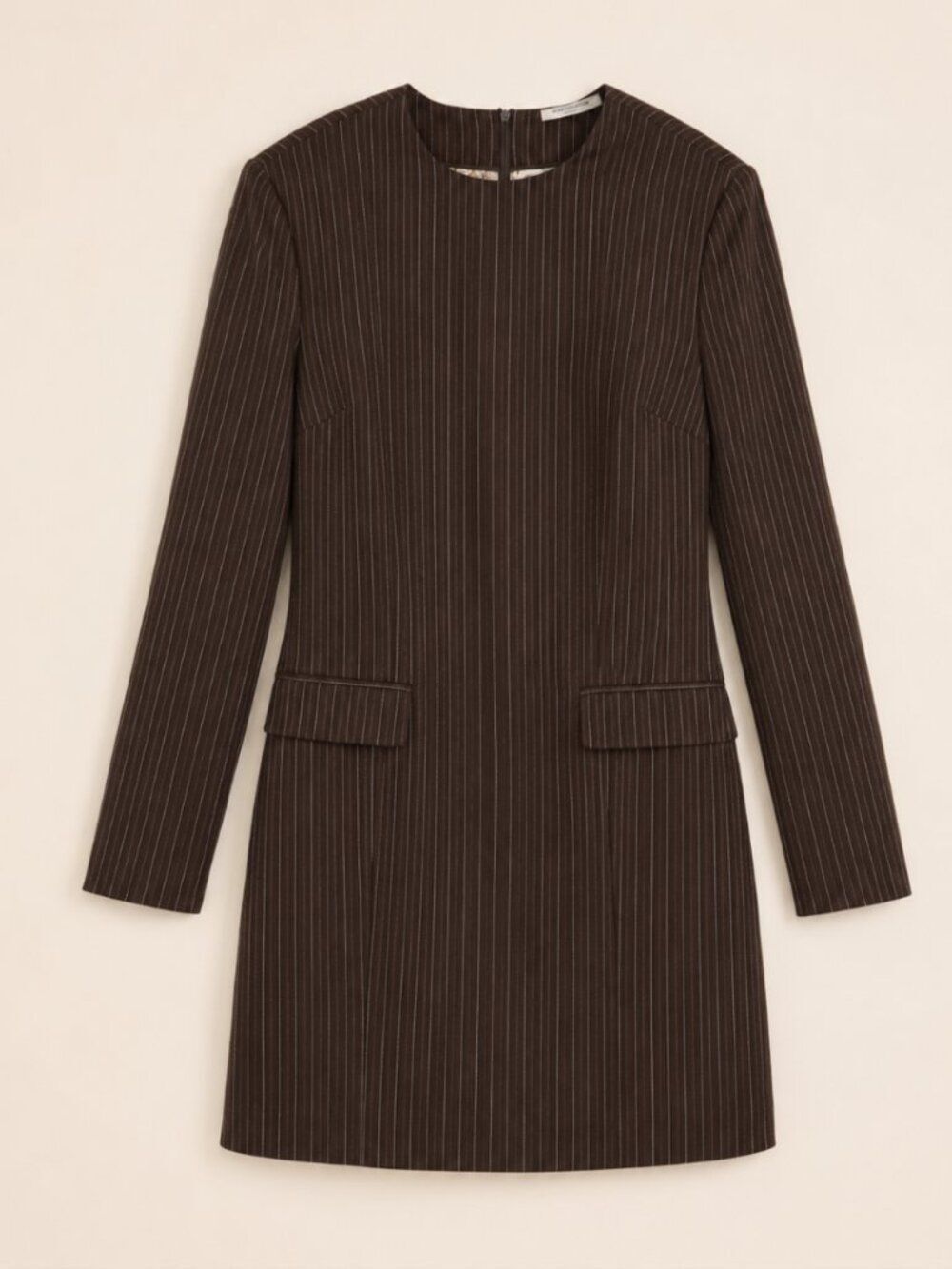 Scotch & Soda Pinstripe Long Sleeve Shift Dress–Blazer-Inspired - Size L - NWT